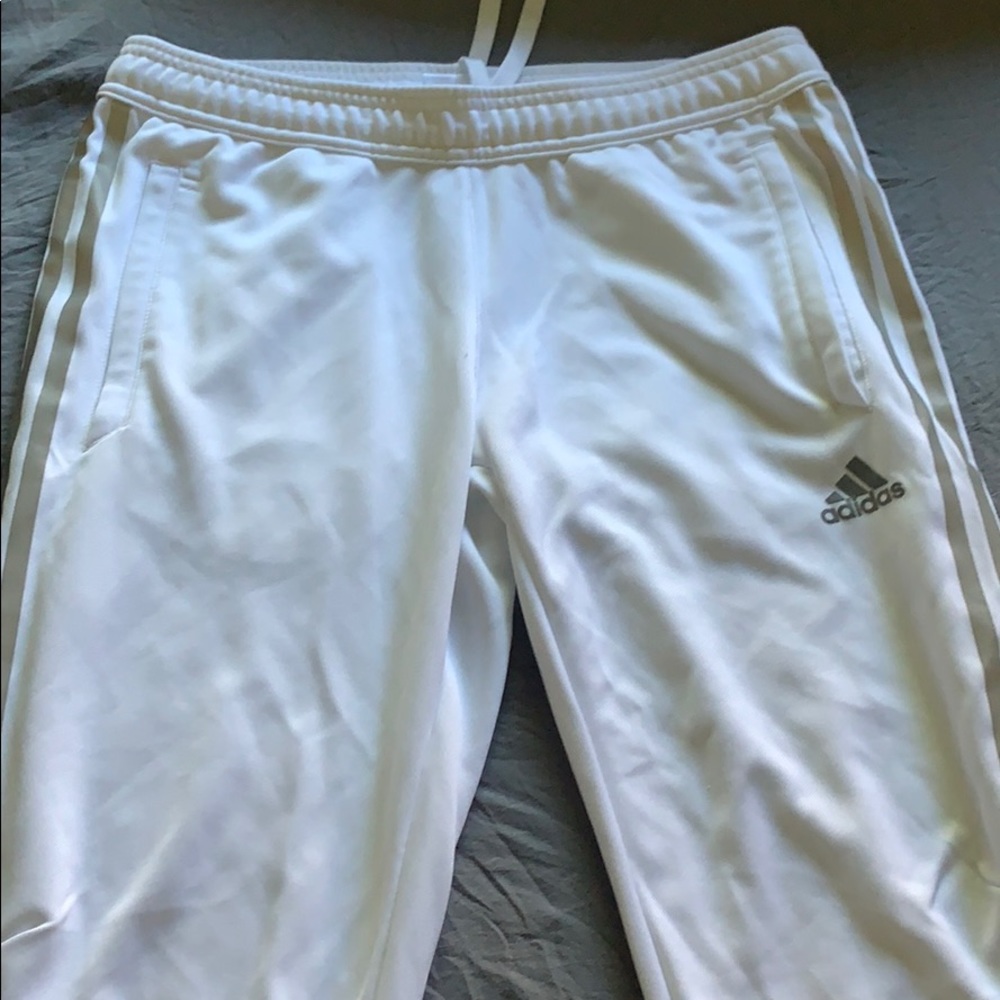 White Adidas pants